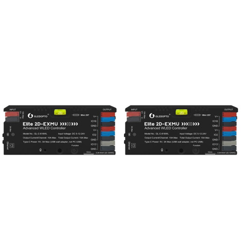 2X GLEDOPTO Addressable Digital Light Strip Controller with Ethernet Interface ESP32 WLED Controller for WS2811/SK6812