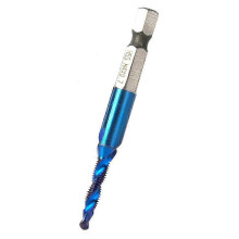 High Speed Steel Plated Blue 6.35mm Hex Shank Tap Drill Bit HSS Compound Tap (M4)
