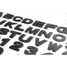 (Black45MMN N) Car Styling 25mm/45mm 3d Diy Letters Alphabet Emblem Chrome Car Stickers Decoration Car Stickers Logo Automobiles Car Accessorie