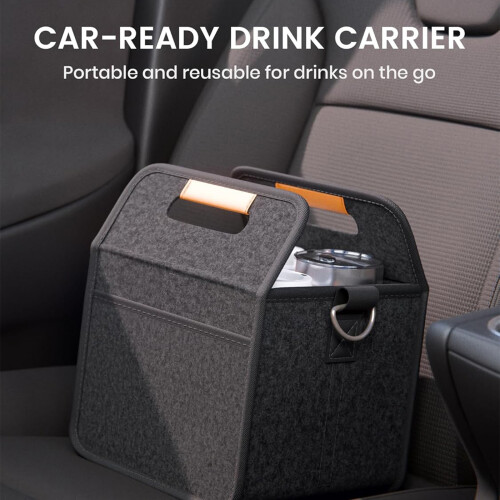 Easy Insulated Coffee Cup Holder with Adjustable Strap for 2