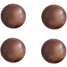 Gamvdout Wooden Handles for Cupboards 4Pcs Drawer Handle Solid Wood Cabinet Door Wardrobe Round Ball Single Hole Handle 40Mm Black Walnut
