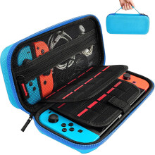Hard Shell Switch Carrying Case for compatible with Nintendo Switch/OLED, 20 Game Card Slots & Large Accessory Pocket - Travel Protection