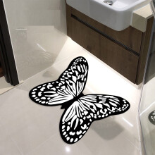 Valentine’s Day Welcome Doormat, Butterfly Print Faux Fur Rug, Large Non-Slip Floor Mat for Indoor Home, Bedroom, Living Room Decoration