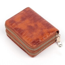Credit Card Holder Credit Card Holder Genuine Leather Small Wallet for Women or Men with Zipper
