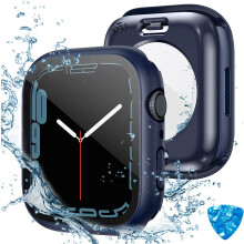 XiHAMA 2-in-1 Waterproof Screen Protector Case for Apple Watch Series 10 46mm—PC Face Cover + Tempered Glass Film + Bumper