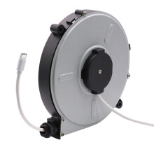 Enrouleur de câble d'alimentation rétractable automatique de 1,2/3 mètre, 220 V, avec protection pour câble de camping, dimensions 122 x 20 mm,