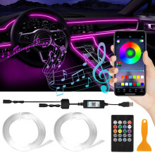 Striscia LED al neon da 2 m, 7 colori RGB, fai da te, telecomando USB, luci a filo EL wireless
