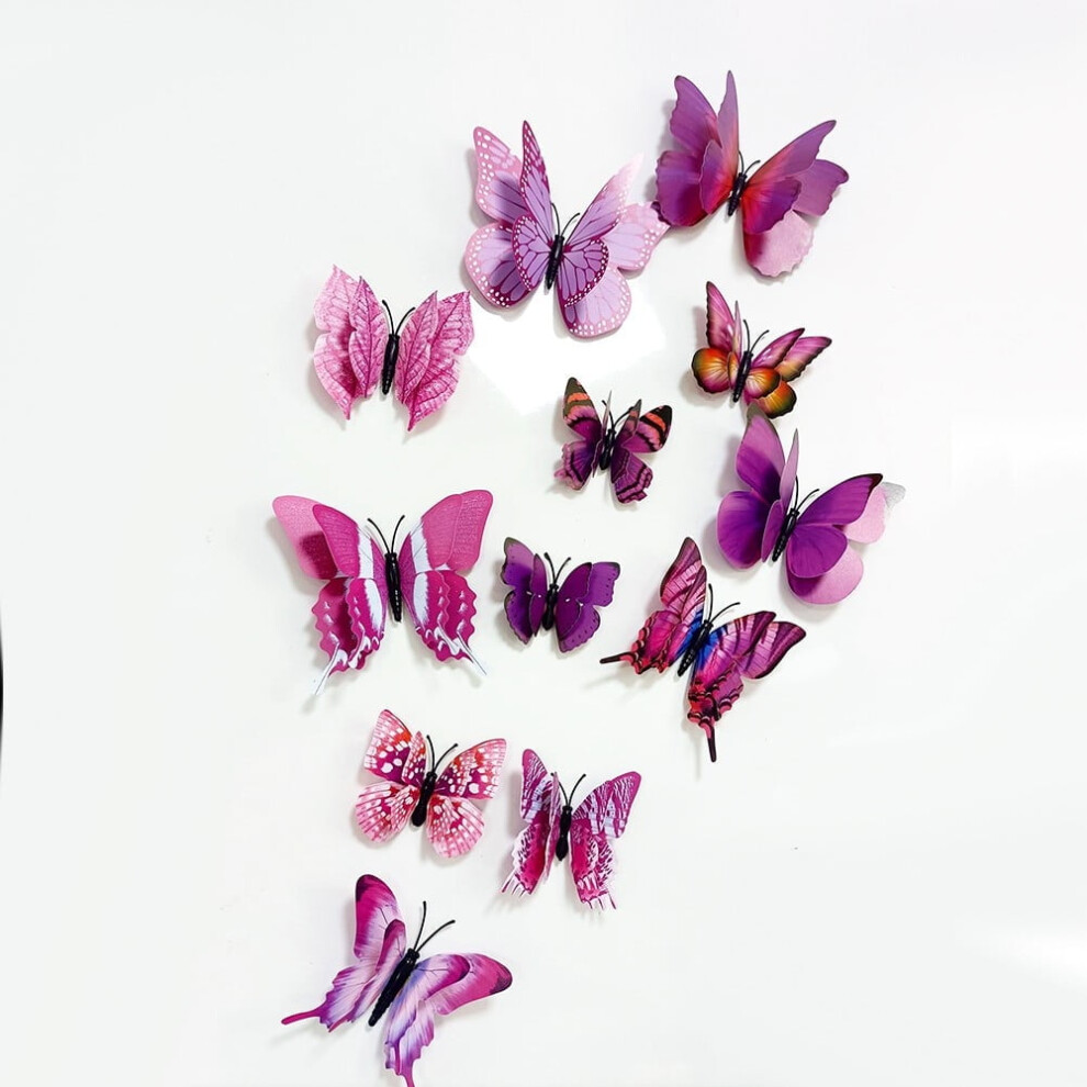 Decal Wall Stickers Sticker Bedroom 12 Pieces 3D Butterfly Home Decoration 9028731125589