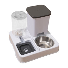 Distributeur automatique d'eau et de nourriture pour animaux de compagnie, grande capacité, compartiments secs et humides, autonomie de 10 jours
