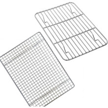 Grelha de resfriamento em aço inoxidável 18/8, 24,9 cm x 19 cm, ideal para assar, grelhar e gratinar – Barras transversais e grades soldadas.