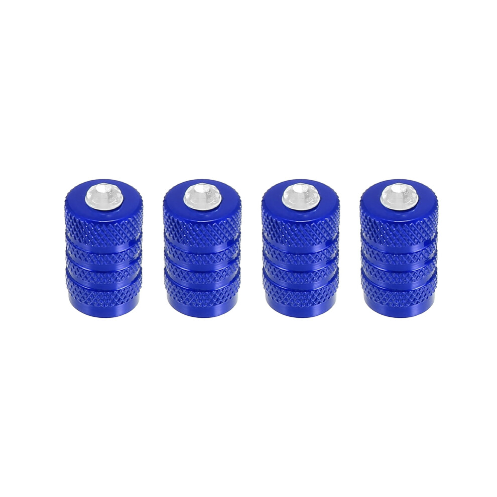 Rhinestone Tire Valve Stem Caps Car Accessories Aluminum Alloy 4Pcs Blue 9028731126562
