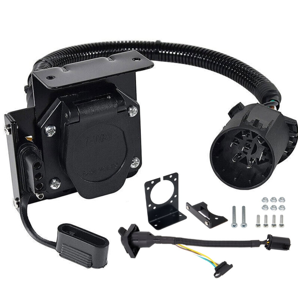 Multi Tow Adapter 7 Way Trailer Wiring Harness 4 Way Pin Flat Plug Connector Kit 9028731127378