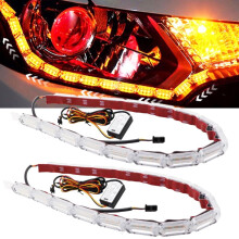2x Stiall LED Gluaisteáin DRL Comhartha Casadh Athshocraithe Táscaire Solas Reatha Lá Uathoibríoch