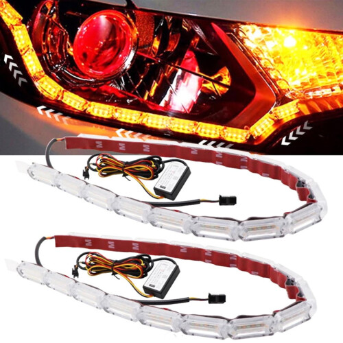2 strisce LED per auto DRL indicatori di direzione Switchback luci diurne automatiche