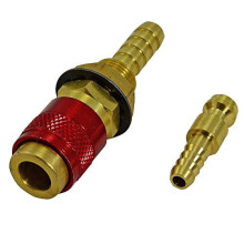 Raccord rapide gaz/eau, tuyau rouge, pour torche de soudage TIG PTA DB SR WP9 17 18 26 (1 jeu)