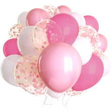 Ensemble de 50 ballons roses et ballons confettis or rose de 12 pouces pour mariage, anniversaire, fĂŞte de fille.