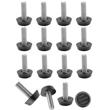 Pieds de meubles réglables à visser en acier galvanisé M8x25 mm (16 pièces), compatibles avec les tables, les chaises et les pieds de meubles