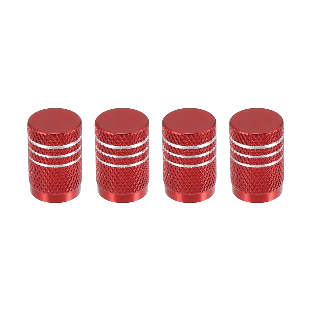 Universal Tire Valve Stem Caps Car Accessories Aluminum Alloy 4Pcs Red 9028731128726