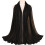 Hijab feminino em chiffon de cor sólida, lenço de cabeça longo com strass. 1