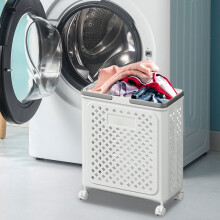Paniers de rangement en plastique pour le linge, grand organisateur de vêtements à roulettes