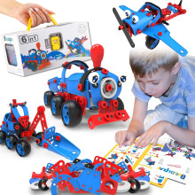 Byggesett med byggebil, 143 deler STEM-leker for barn 4-12 år, kompatibel med LEGO