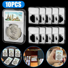 10x Boîte de rangement et d'exposition pour pièces de monnaie certifiées, 30 mm, pour demi-dollar JFK