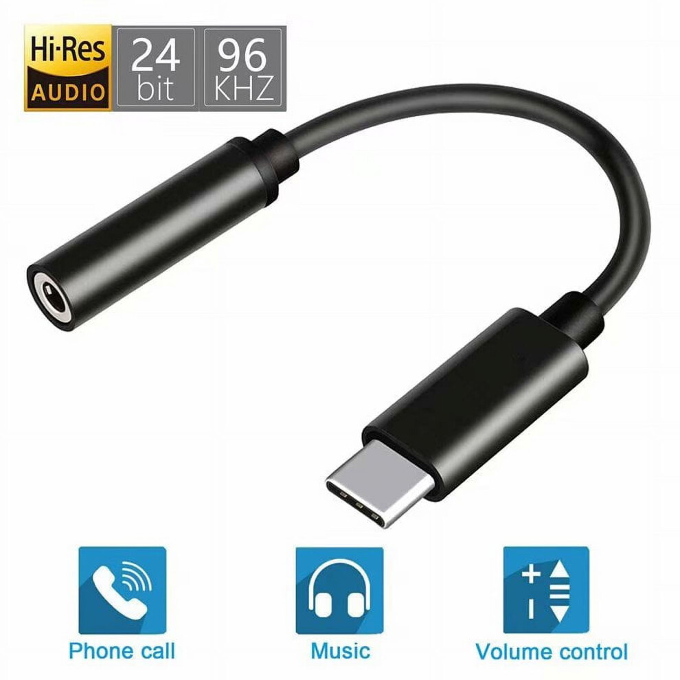 Usb-C To 3.5Mm Headphone Adapter With Dac, Call/Volume Control, Compatible With Google Pixel 2/2Xl, Essential, Moto Z/Z2, Htc U11 Â Black 9028731129594