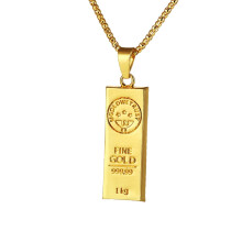Halskette mit Anhänger in Form eines Goldnuggets – Passend zu Anime- und Freizeitkleidung, Scherzkette aus Imitationsgold/-silbern