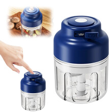Knoflookhakker 2026 Nieuwe draagbare groentehakker, oplaadbare draadloze elektrische knoflookmolen/stamper voor vlees, 320 ml + 6 messen - Stijl D