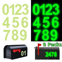 90Numbers Autocollants de numéros de boîte aux lettres phosphorescents, 6 cm, étanches, pour panneaux, portes, voitures, camions, maisons,
