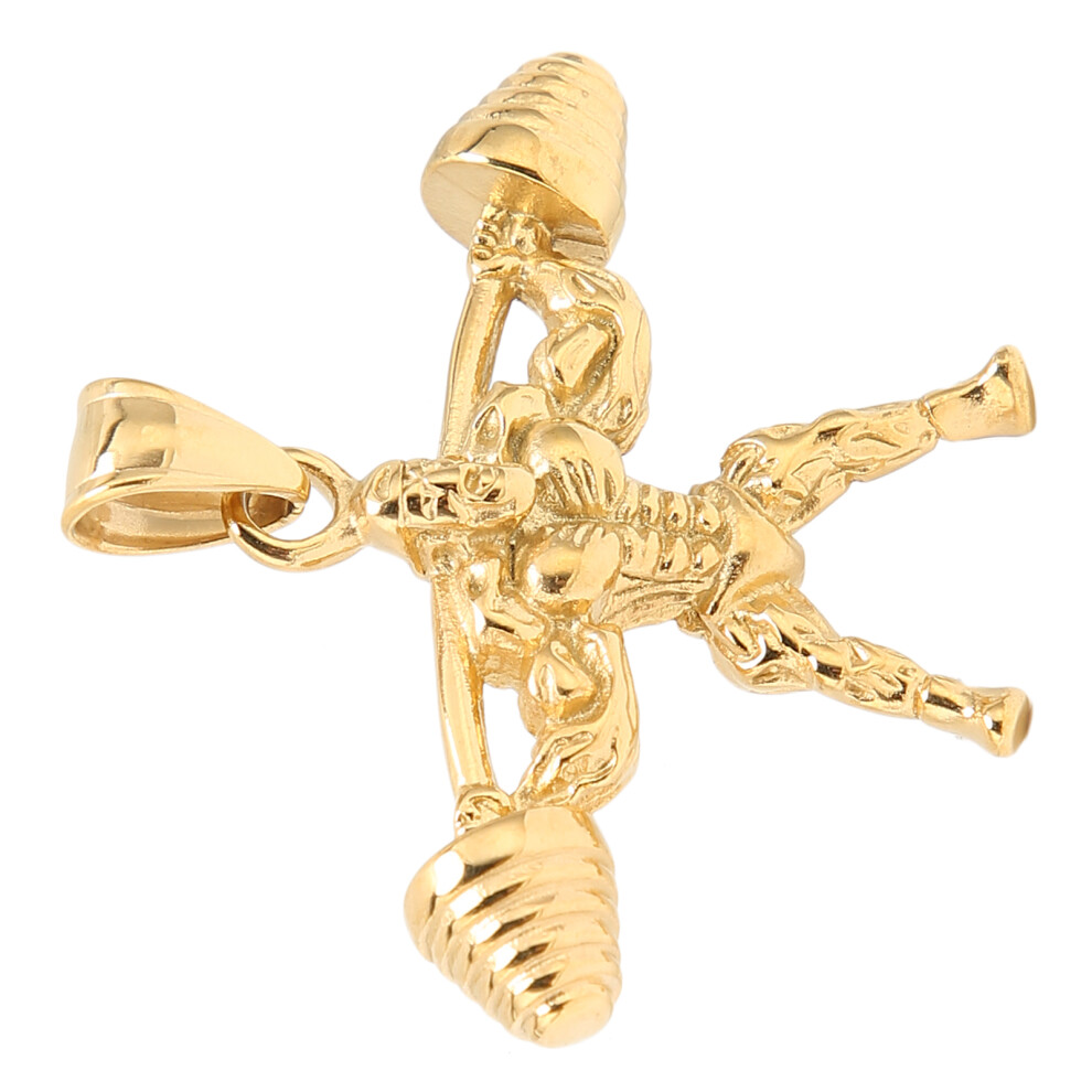 ElderGold Titanium Steel Zipper Pull Pendant Unique Weight Lifter Design