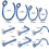 C-Shaped Nose Hoop Ring Set 20g 8 Pieces 2