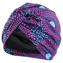 (Polka dot rose red) KINCJON Trendy Print Night Faux Silk Lining Sleep Cap Chemotherapy Hair Care Crosstwist