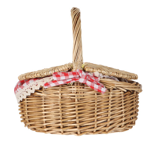 1 stück geflochtener weidenkorb, obst- gemüse- oder picknickkorb 2