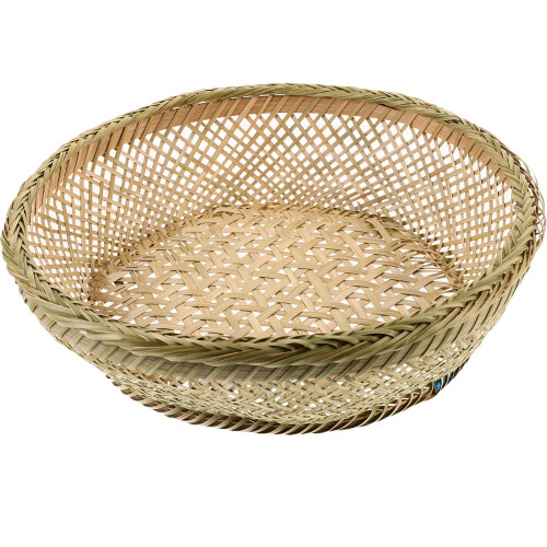1Pc Green Bamboo Woven Fruit Basket Household Egg Storage Container 1