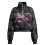 Women's Oversized Cropped Quarter-Zip Sweatshirt with 4