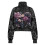 Women's Oversized Cropped Quarter-Zip Sweatshirt with 5