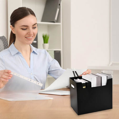 Stackable Desktop Storage Box, Foldable Organizer for Books/Cosmetics/Food - 20x22x18cm 2