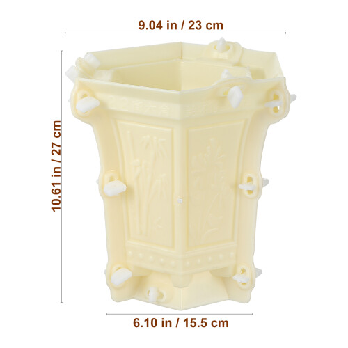 Hexagonal Flower Pot Mold White Plastic DIY Craft Resin Mold 2