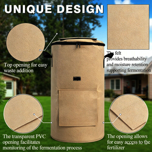 Sustainable Compost Bin Crafted From Thickened Felt-33 gallons 1