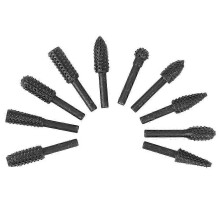 10pcs Rotary Burr Set Electric Rasp File for Woodworking Carving Tool 1/8in Shank