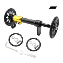 (Black rod black wheel) KINCJON Ultralight Rear Load Rack Rod Aluminum Alloy Extension Telescopic Bar New Hot