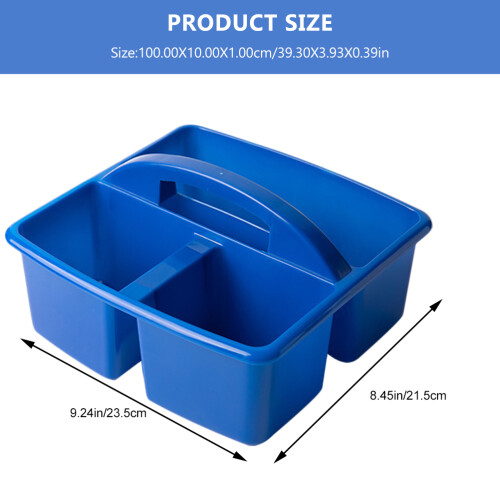 Blue Plastic Art Supply Organizer with Handle for Home Desk 1