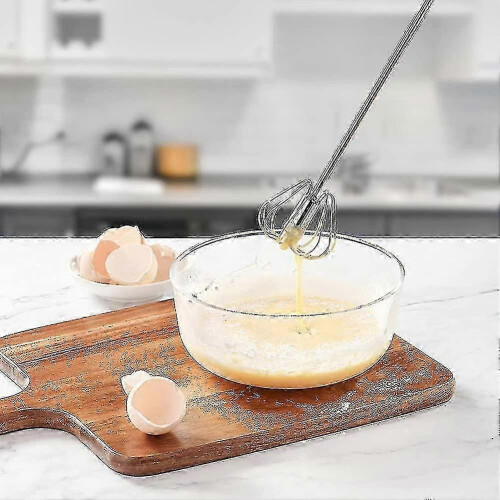 2 Egg Beaters, Stainless Steel Handheld Semi-automatic Multifunctional Whisk 2