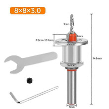 (8x8x3.0) Fivalo Countersink Drill Bit Set,Adjustable Depth Countersink Drill Bit for Wood