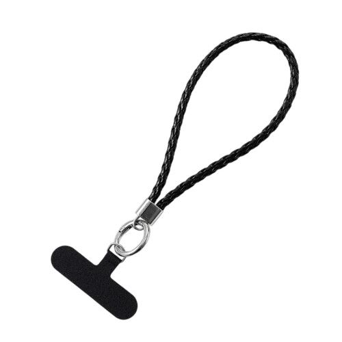 Cordão para celular, alça macia de couro para pulso com abas.