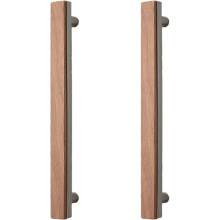 Wooden Drawer Knobs 2Pcs, Chinese Style, Compatible with Wardrobe/Door/Cabinet/Shoe Cabinet, Solid Wood, Single Hole, Walnut Pearl Gray