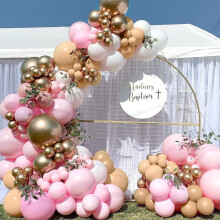 Balloon Arch Kit Garland, 106 Retro Rose Red and Gold Reusable Balloons for Party Decoration