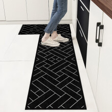Kitchen Rug Set 2-Piece Non-Slip Floor Mat Washable Anti-Fatigue Cushioned Mat For Standing Comfort Waterproof Kitchen Carpet Checkered Design