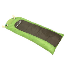 Saco de dormir dobrável infantil para outono e inverno, com colchonete fofo para crianças, ideal para uso interno e externo. Cor verde.